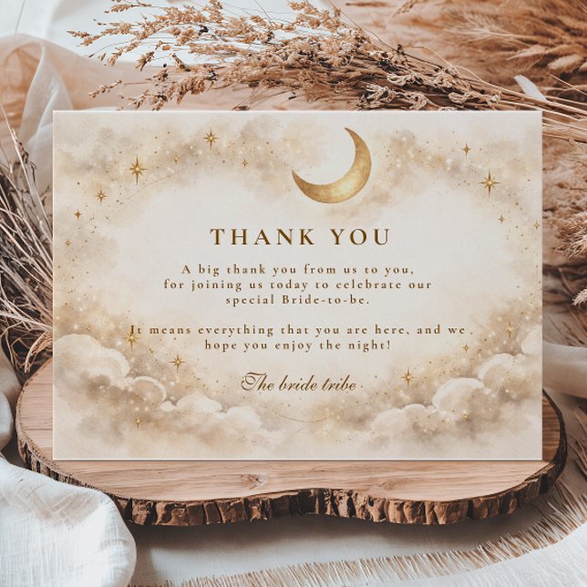 Celestial Gold Arch Bridal Shower Thank You Card (Creator Uploaded)