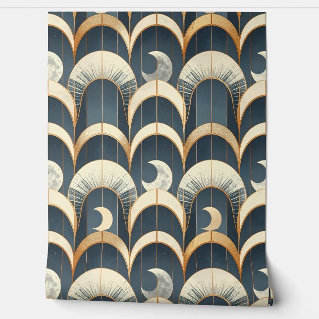 Celestial Gold Arch Pattern Wallpaper (Unrolling)