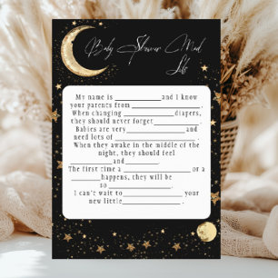 Celestial Gold Black Baby Shower Mad Libs Flyer