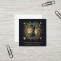 Celestial Gold Black Sun Moon Astrologer Square Business Card | Zazzle