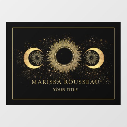 Celestial Gold Black Sun Moon Window Cling