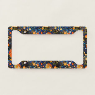 Celestial Gold Galaxy License Plate Frame