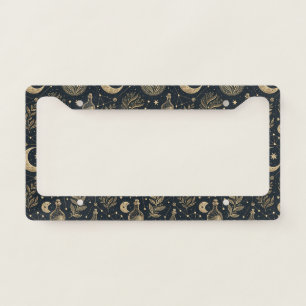 Celestial Gold Line Art - Moon Phases and Potions License Plate Frame