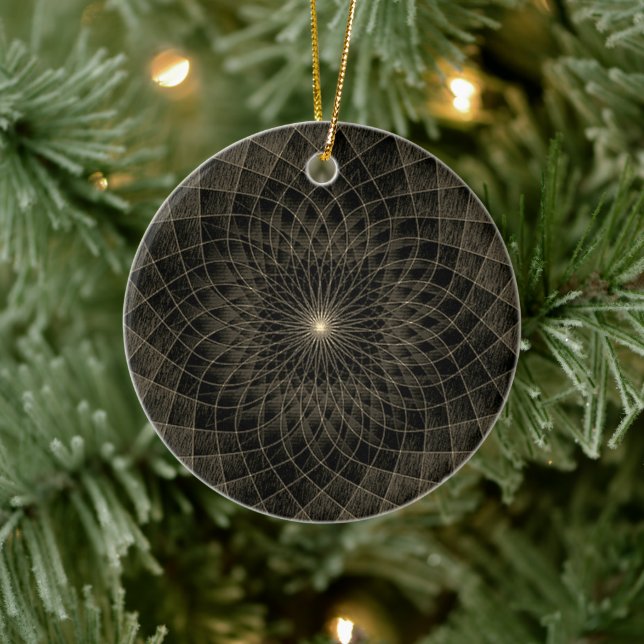 Celestial Gold Mandala Ceramic Ornament (Tree)