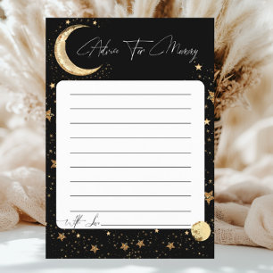 Celestial Gold Moon Advice for Mommy Baby Shower Flyer
