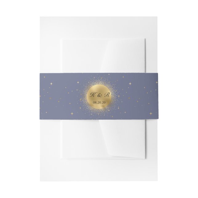 celestial gold moon midnight Wedding Belly Band (Front Example)
