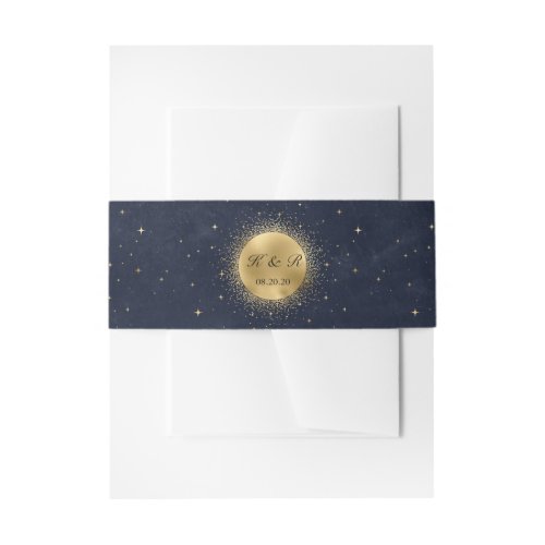 Celestial Gold Moon Midnight Wedding Belly Band
