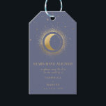 celestial gold moon save the date photo gift tags<br><div class="desc">Our "celestial gold" collection features beautiful crescent moon with gold stars in various designs on a velvet midnight blue background paired with elegant fonts. Easy to you to customize and you can choose among many items from this collection in our store.</div>