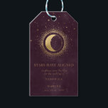 celestial gold moon save the date photo gift tags<br><div class="desc">Our "celestial gold" collection features beautiful crescent moon with gold stars in various designs on a velvet midnight blue background paired with elegant fonts. Easy to you to customize and you can choose among many items from this collection in our store.</div>