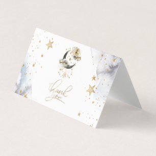 Celestial Gold Moon Stars Thank You Card