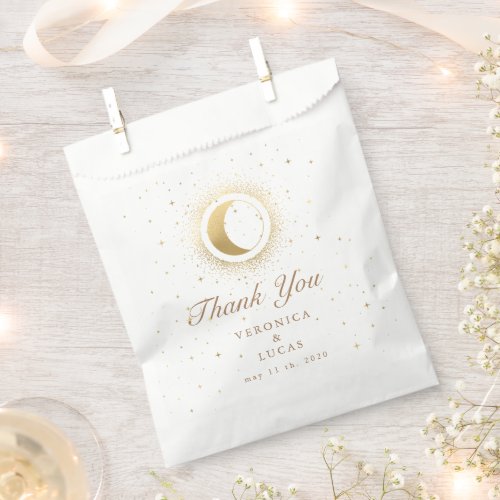 Celestial Gold Moon Wedding Thank You Favor Bag