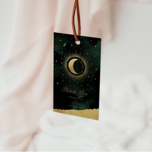 Celestial Gold Moon Wedding Thank You Gift Tags