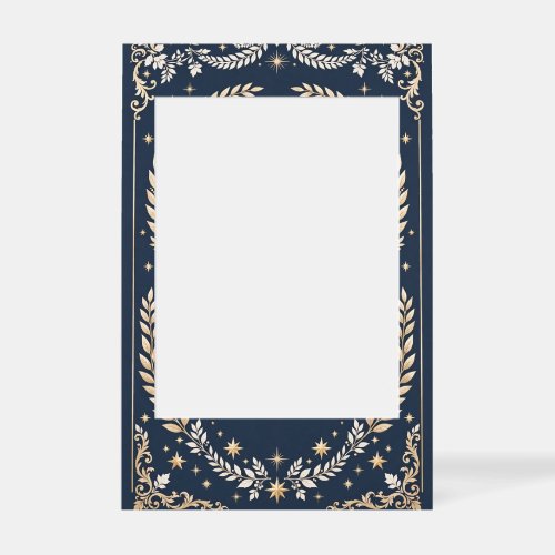 Celestial Gold & Navy Blue Welcome Sign Poster Tem Selfie Frame