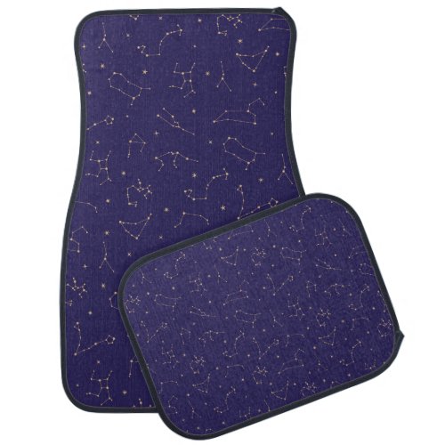 Celestial Gold Star Solareclipse Theme  Car Floor Mat