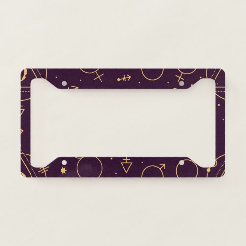 Celestial Gold Star Solareclipse theme License Plate Frame