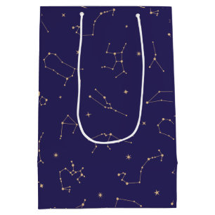 Celestial Gold Star Solareclipse Theme  Medium Gift Bag