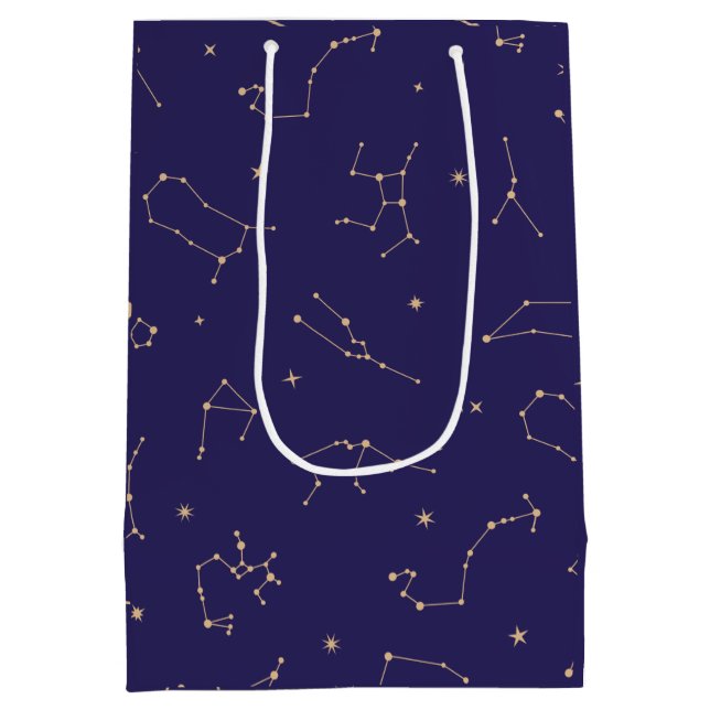 Celestial Gold Star Solareclipse Theme  Medium Gift Bag (Back)