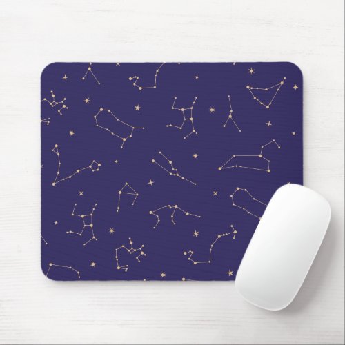 Celestial Gold Star Solareclipse Theme  Mouse Pad