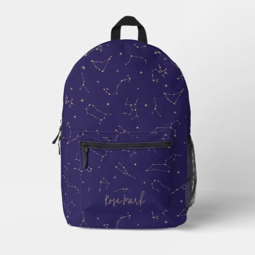 Celestial Gold Star Solareclipse Theme  Printed Backpack