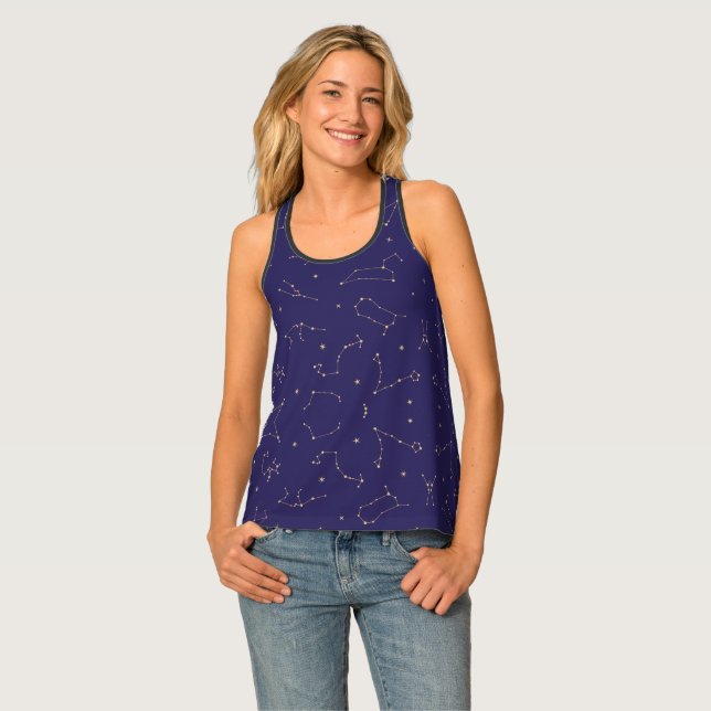 Celestial Gold Star Solareclipse Theme  Tank Top (Front Full)