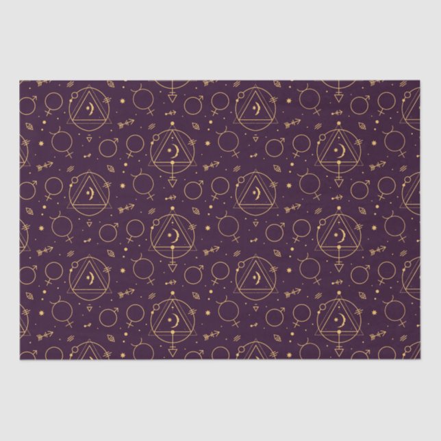 Celestial Gold Star Solareclipse theme Tissue Paper (Front)