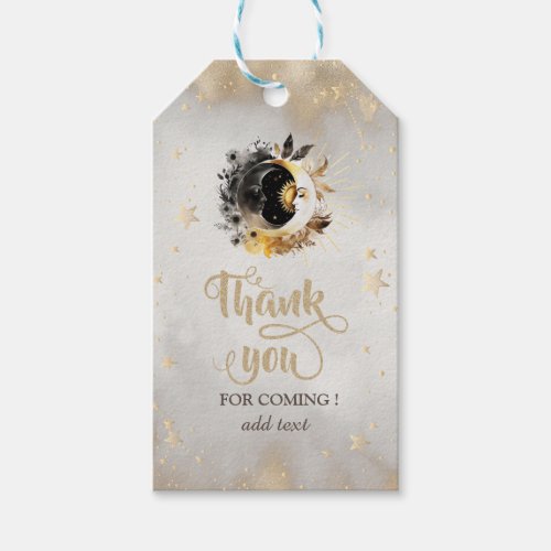 Celestial Gold Stars Moons Flowers Gift Tags