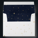 celestial gold stars pre-addressed wedding envelope<br><div class="desc">Our "celestial gold" collection features beautiful crescent moon with gold stars in various designs on a velvet midnight blue background paired with elegant fonts. Easy to you to customize and you can choose among many items from this collection in our store.</div>