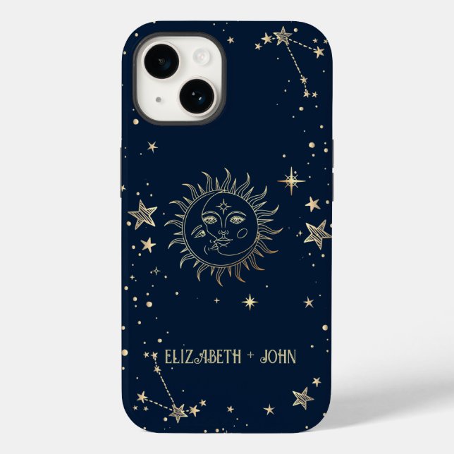 Celestial Gold Sun And Moon  Case-Mate iPhone Case (Back)