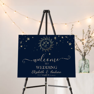 Celestial Gold Sun And Moon Foam Board