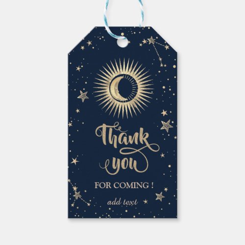 Celestial Gold Sun And Moon Stars Gift Tags