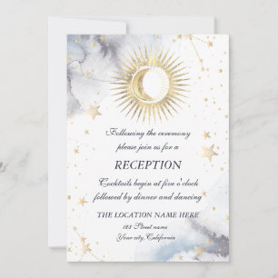 Celestial Gold Sun,Moon,Stars Invitation
