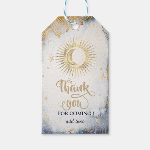 Celestial Gold SunMoonStars Watercolor  Gift Tags