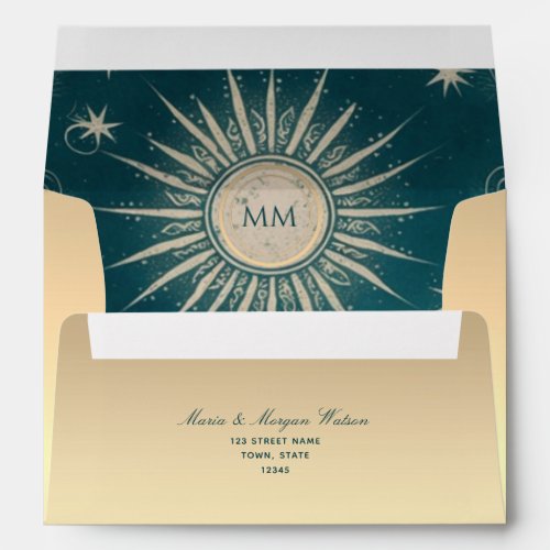 Celestial Gold Wedding Envelope
