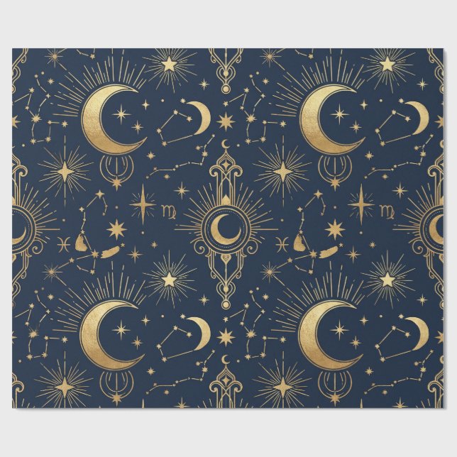 Celestial Gold Wrapping Paper (Flat)