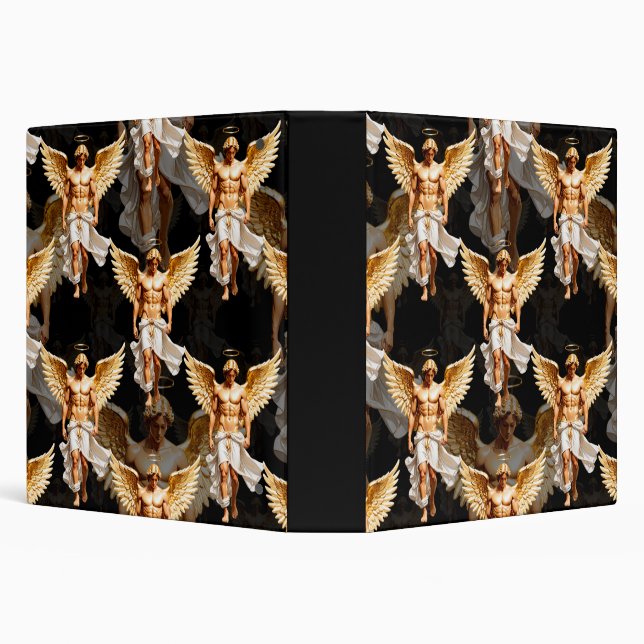 Celestial Golden Angels Pattern Design  3 Ring Binder (Background)
