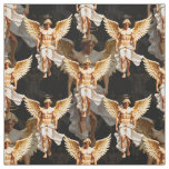 Celestial Golden Angels Pattern Design  Fabric