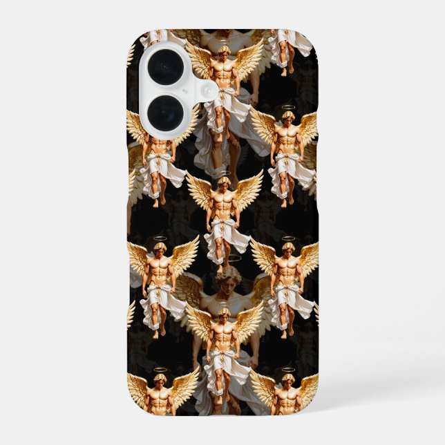 Celestial Golden Angels Pattern Design  Iphone Case (Back)
