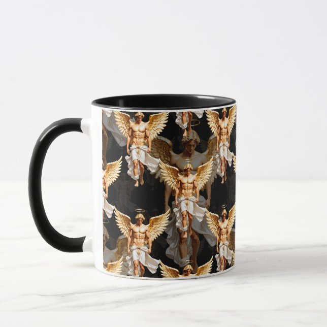 Celestial Golden Angels Pattern Design  Mug (Left)