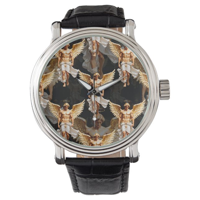 Celestial Golden Angels Pattern Design  Watch (Front)