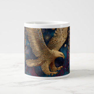 Celestial golden eagle art giant coffee mug
