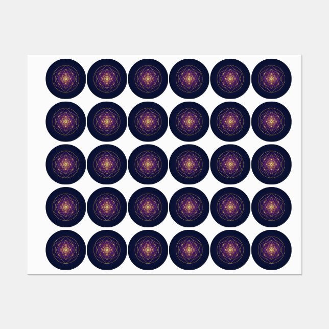 Celestial Golden Mandala — Balance in the Infinite Labels (Sheet)
