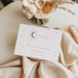 Celestial Golden Moon And Stars Wedding Letterpress RSVP Cards