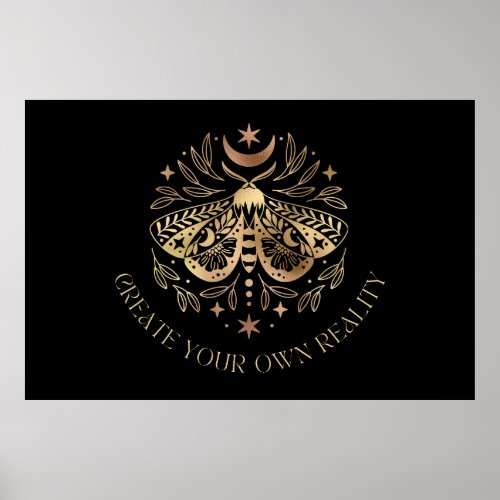 Celestial Golden Moth Poster