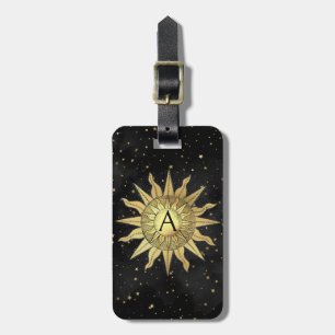 Celestial Golden Sun Luggage Tag