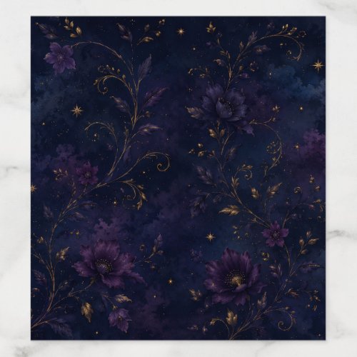 Celestial Gothic Floral Wedding Envelope Liner