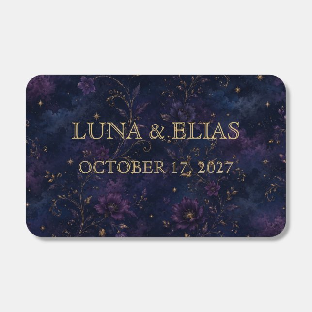Celestial Gothic Moon Personalized Wedding  Matchboxes (Front)