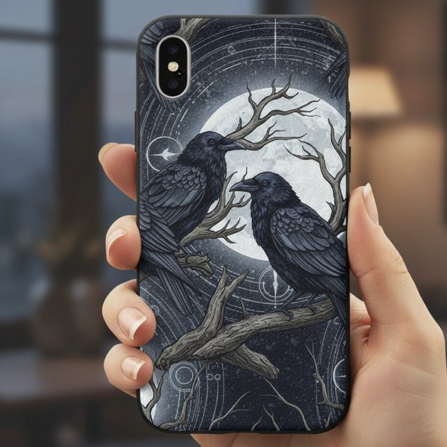 Celestial Gothic Raven Dark Academia iPhone Case (Gothic ravens Iphone 17 Air case)
