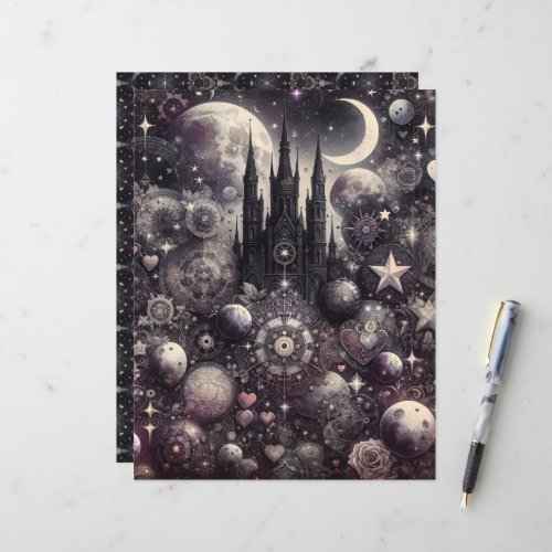 Celestial Gothic Valentines Scrapbook Paper