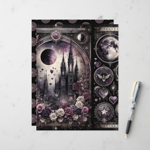 Celestial Gothic Valentines Scrapbook Paper