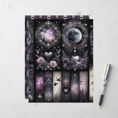 Celestial Gothic Valentines Scrapbook Paper